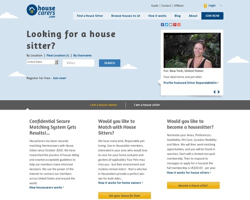 Housecarers.com Worldwide Residence Sitters and Pet Sitters Directory