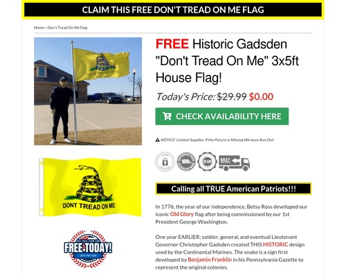 Free Produce no longer Tread on Me Flags!