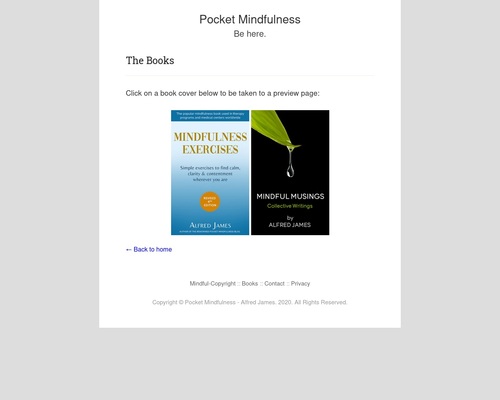 Mindfulness Meditation Books by Alfred James