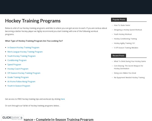 Hockey Coaching Program – Hockey Exercise Programs